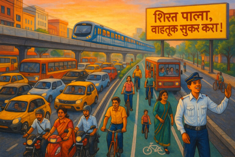 वाहतूक कोंडी आणि उपाय मराठी निबंध: Vahatuk Kondi Ani Upay Marathi Nibandh