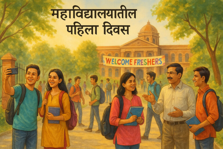 महाविद्यालयातील पहिला दिवस मराठी निबंध: Mahavidyalayatil Pahila Divas Marathi Nibandh