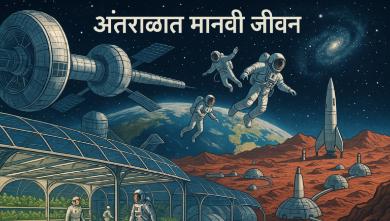 अंतराळात मानवी जीवन मराठी निबंध: Antralat Manvi Jivan Marathi Nibandh
