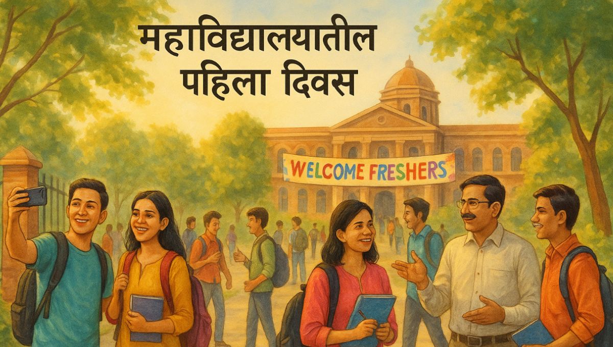 महाविद्यालयातील पहिला दिवस मराठी निबंध: Mahavidyalayatil Pahila Divas Marathi Nibandh